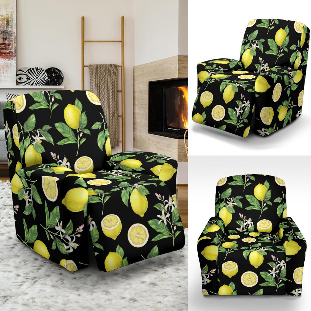 Lemon Pattern Print Design LM02 Recliner Slipcover-JORJUNE.COM