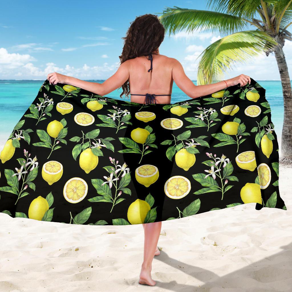 Lemon Pattern Print Design LM02 Sarong Pareo Wrap-JORJUNE.COM