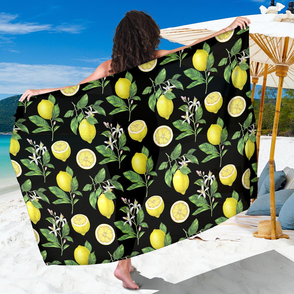 Lemon Pattern Print Design LM02 Sarong Pareo Wrap-JORJUNE.COM