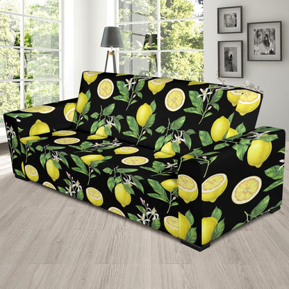 Lemon Pattern Print Design LM02 Sofa Slipcover-JORJUNE.COM