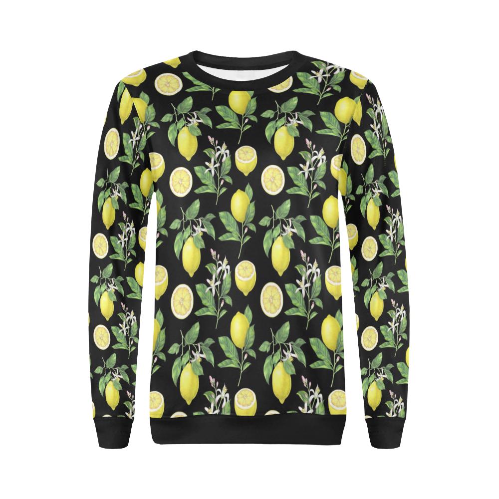 Lemon Pattern Print Design LM02 Women Long Sleeve Sweatshirt-JorJune