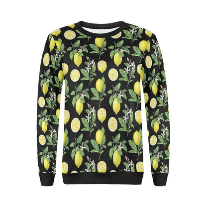 Lemon Pattern Print Design LM02 Women Long Sleeve Sweatshirt-JorJune