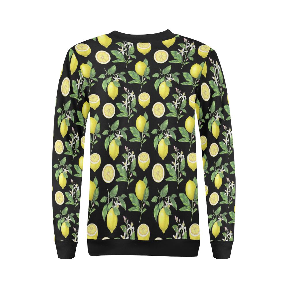 Lemon Pattern Print Design LM02 Women Long Sleeve Sweatshirt-JorJune