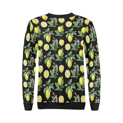Lemon Pattern Print Design LM02 Women Long Sleeve Sweatshirt-JorJune