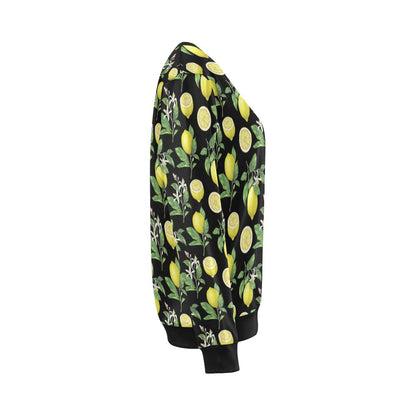 Lemon Pattern Print Design LM02 Women Long Sleeve Sweatshirt-JorJune