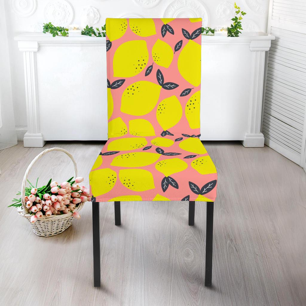 Lemon Pattern Print Design LM03 Dining Chair Slipcover-JORJUNE.COM