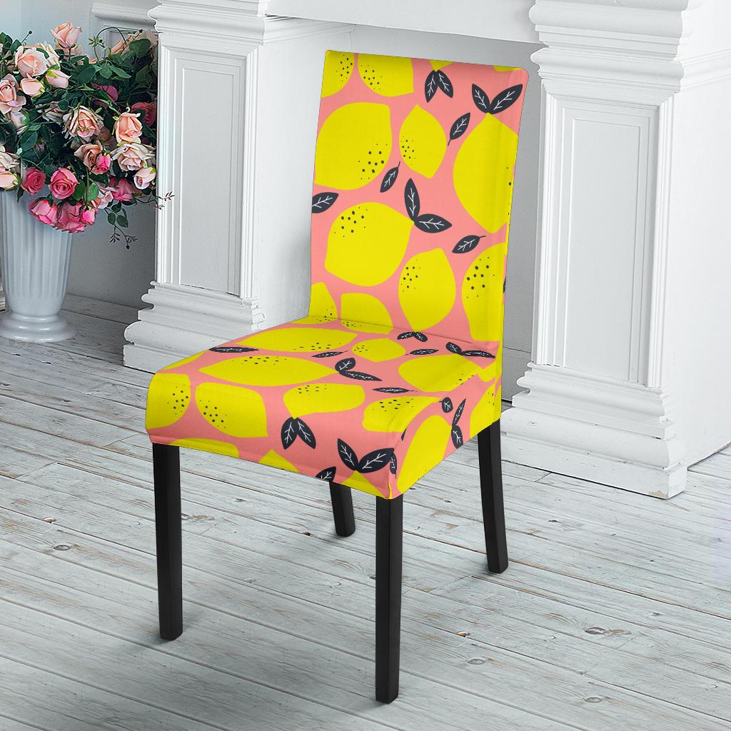 Lemon Pattern Print Design LM03 Dining Chair Slipcover-JORJUNE.COM