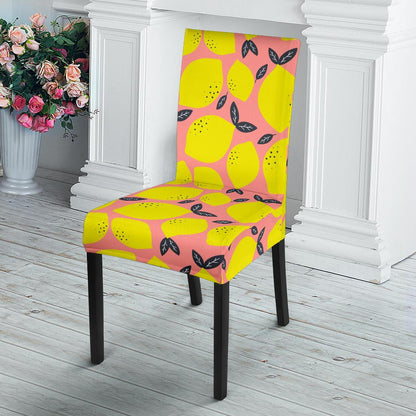 Lemon Pattern Print Design LM03 Dining Chair Slipcover-JORJUNE.COM