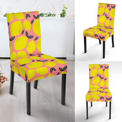 Lemon Pattern Print Design LM03 Dining Chair Slipcover-JORJUNE.COM