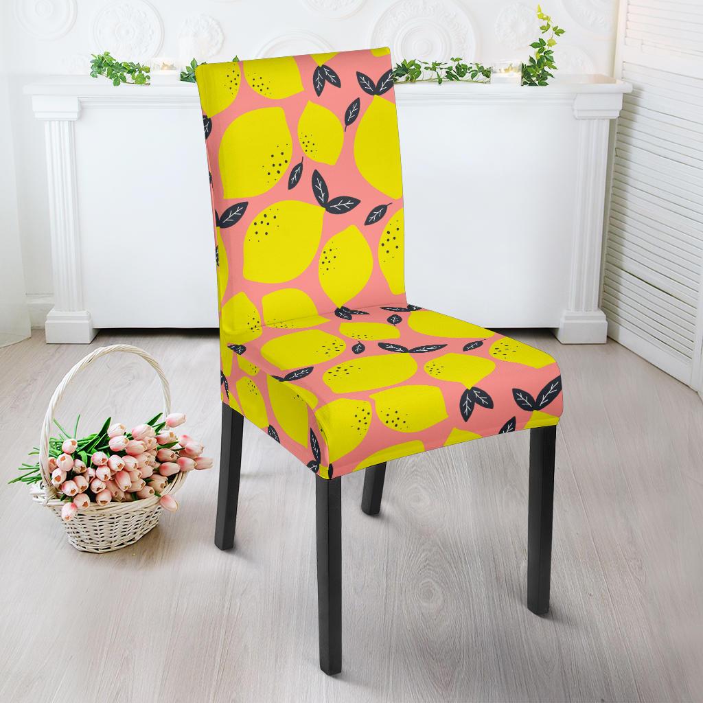 Lemon Pattern Print Design LM03 Dining Chair Slipcover-JORJUNE.COM
