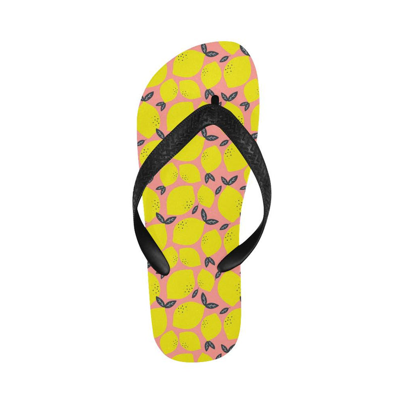 Lemon Pattern Print Design LM03 Flip Flops-JorJune