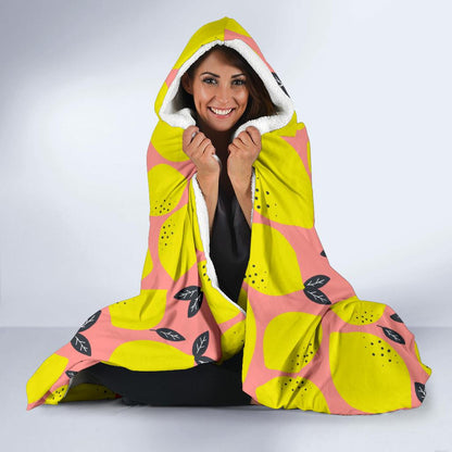 Lemon Pattern Print Design LM03 Hooded Blanket-JORJUNE.COM