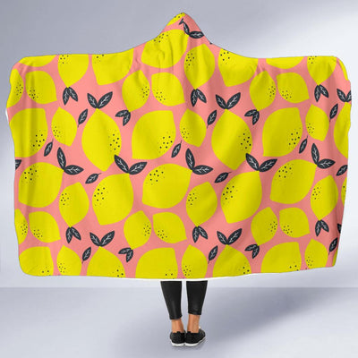 Lemon Pattern Print Design LM03 Hooded Blanket-JORJUNE.COM