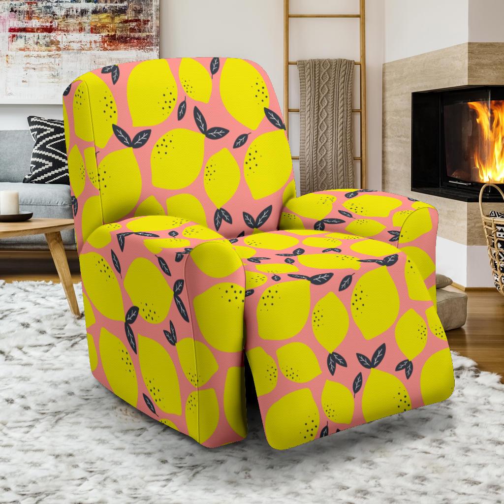 Lemon Pattern Print Design LM03 Recliner Slipcover-JORJUNE.COM