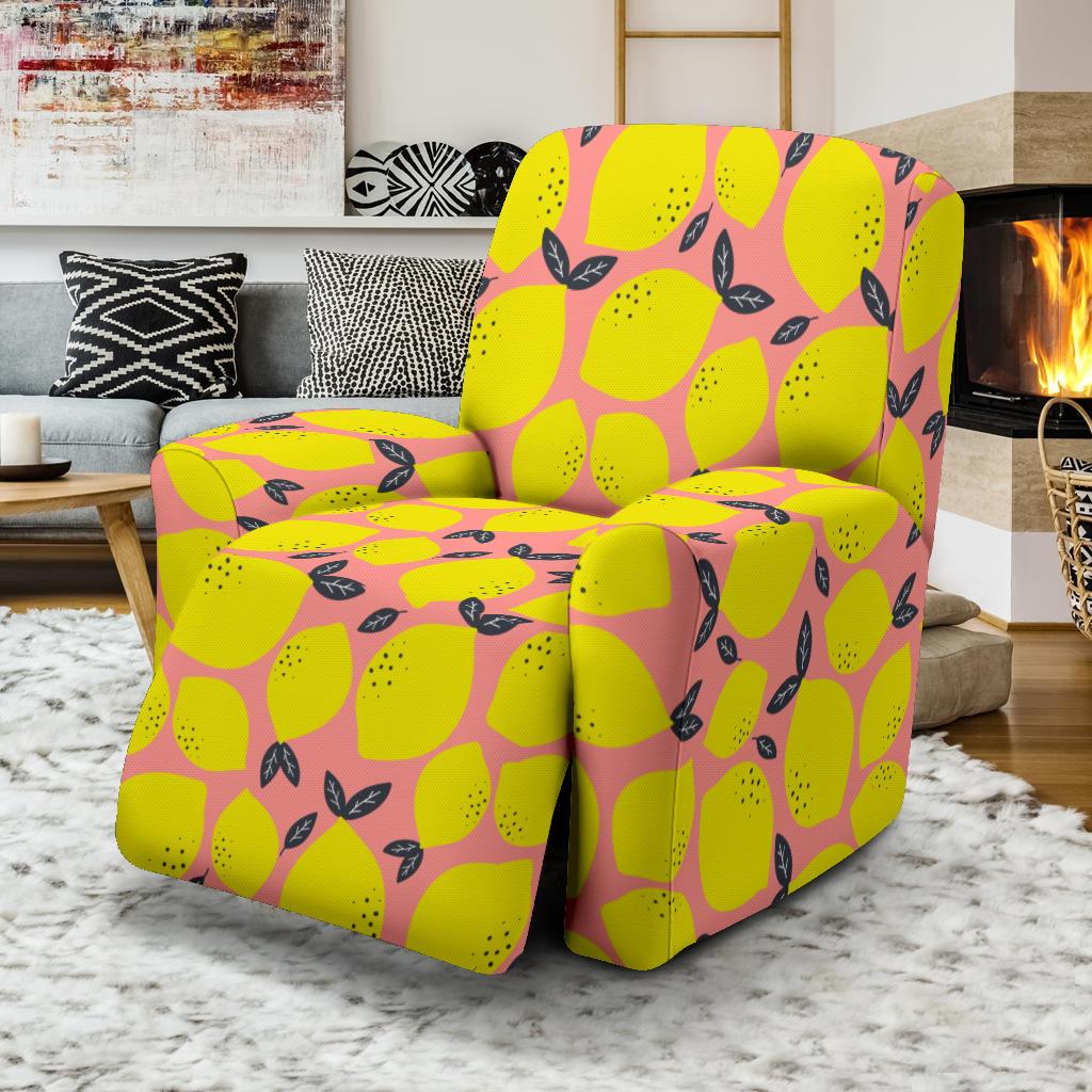 Lemon Pattern Print Design LM03 Recliner Slipcover-JORJUNE.COM