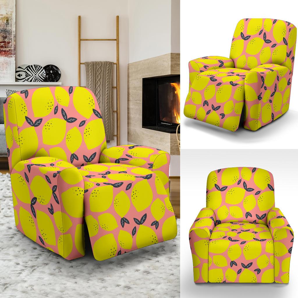 Lemon Pattern Print Design LM03 Recliner Slipcover-JORJUNE.COM