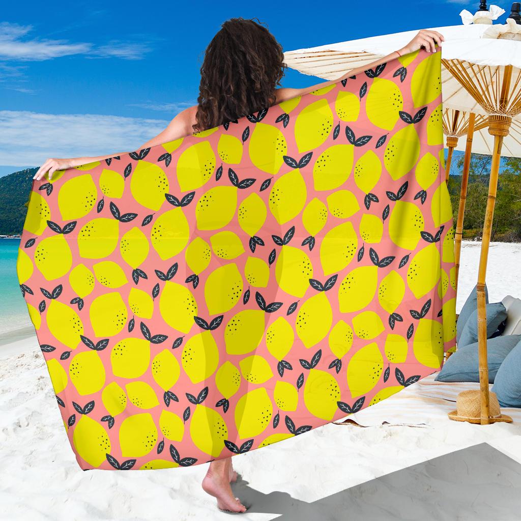 Lemon Pattern Print Design LM03 Sarong Pareo Wrap-JORJUNE.COM