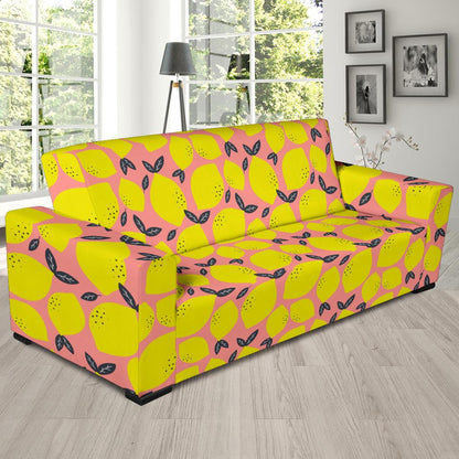 Lemon Pattern Print Design LM03 Sofa Slipcover-JORJUNE.COM