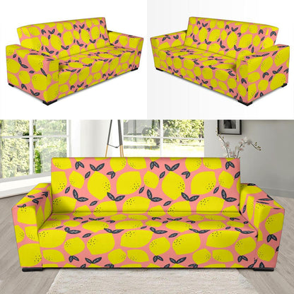 Lemon Pattern Print Design LM03 Sofa Slipcover-JORJUNE.COM