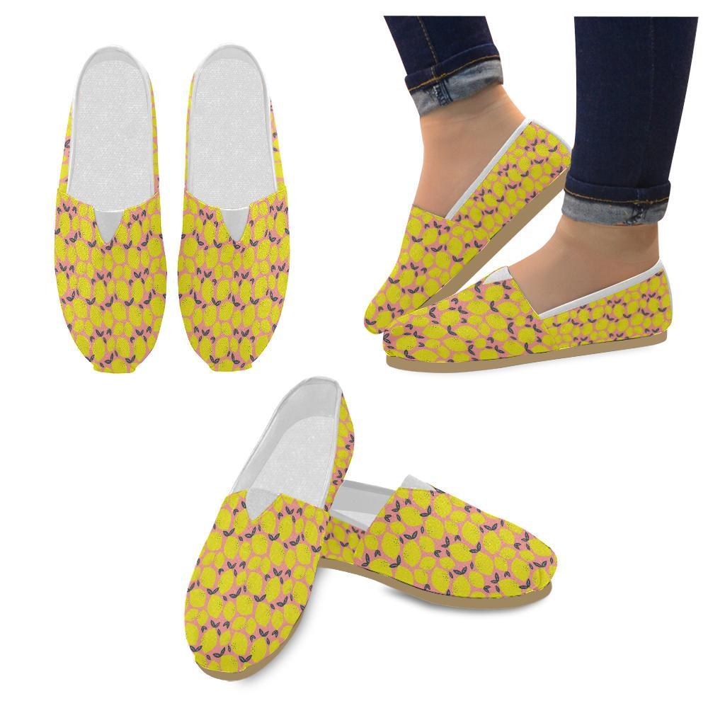Lemon Pattern Print Design LM03 Women Casual Shoes-JorJune.com