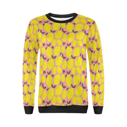 Lemon Pattern Print Design LM03 Women Long Sleeve Sweatshirt-JorJune