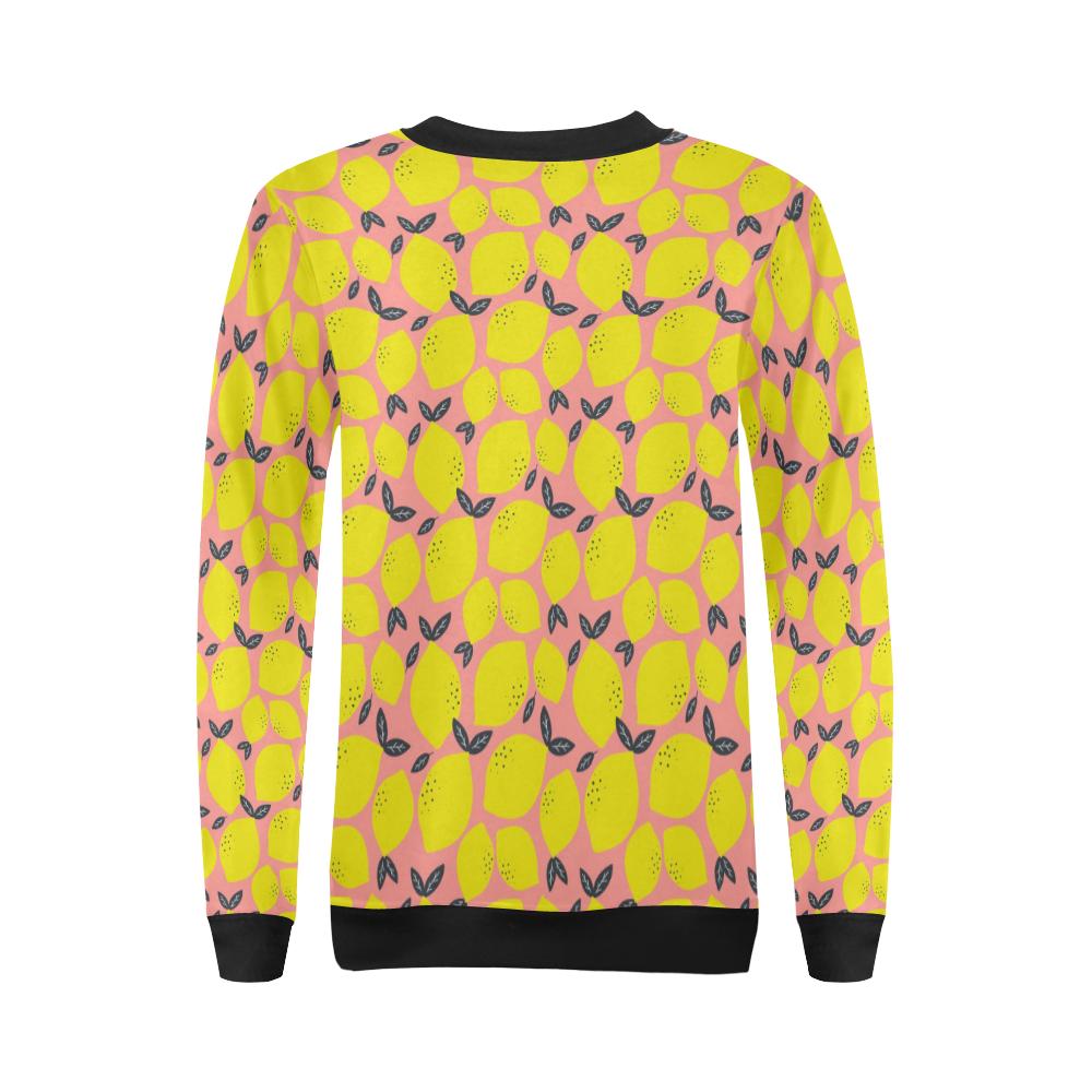 Lemon Pattern Print Design LM03 Women Long Sleeve Sweatshirt-JorJune