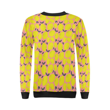 Lemon Pattern Print Design LM03 Women Long Sleeve Sweatshirt-JorJune