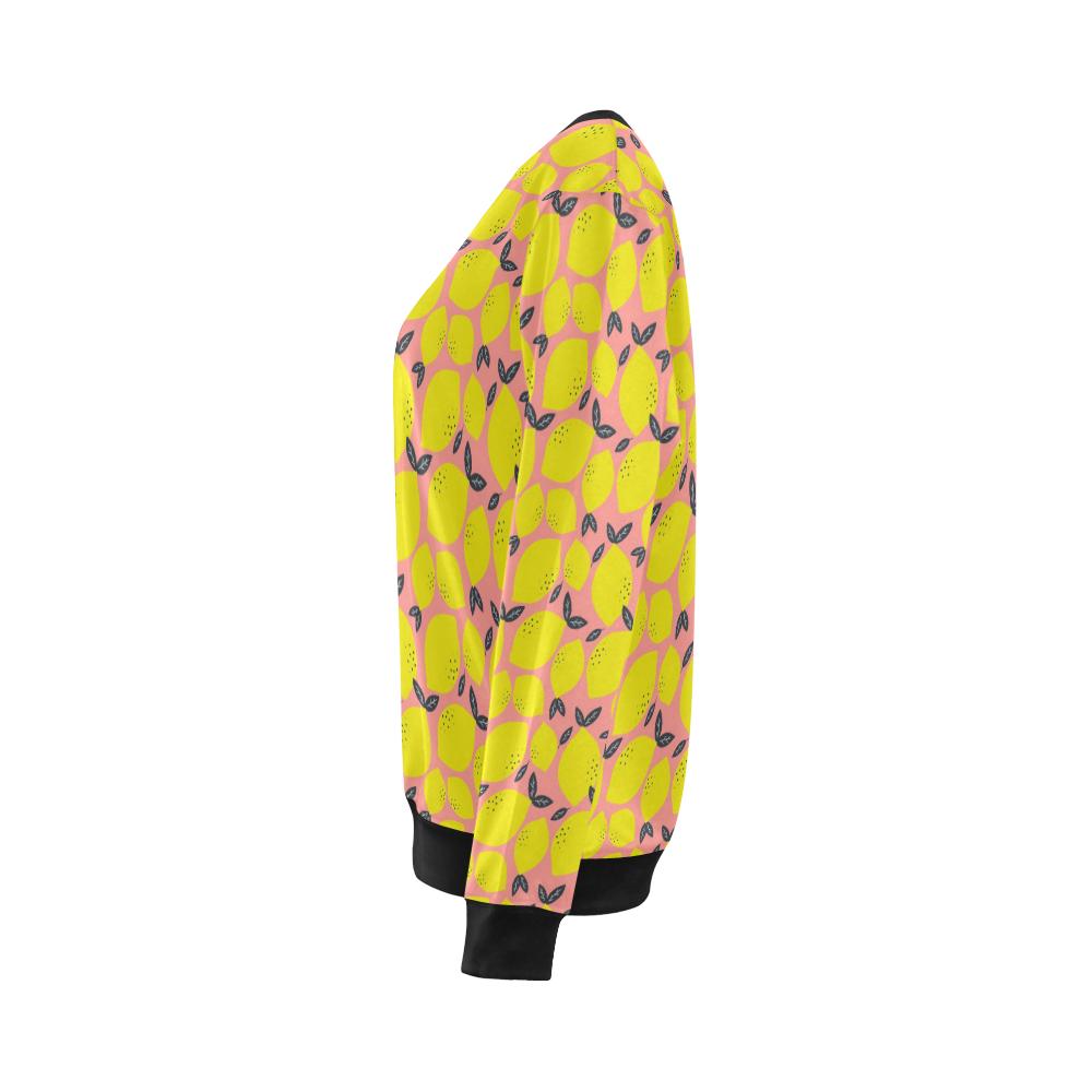 Lemon Pattern Print Design LM03 Women Long Sleeve Sweatshirt-JorJune