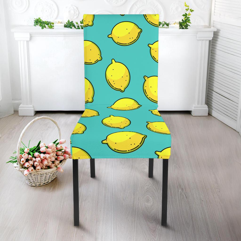 Lemon Pattern Print Design LM04 Dining Chair Slipcover-JORJUNE.COM