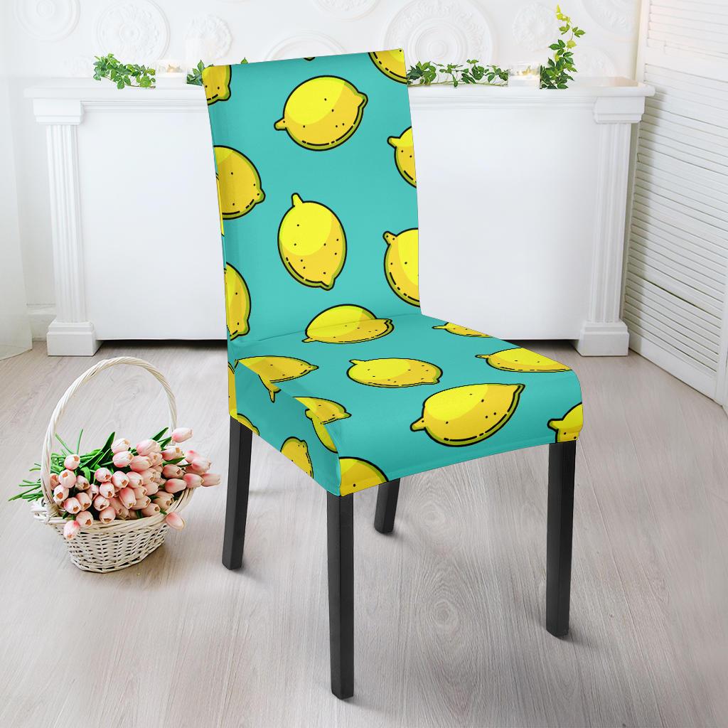 Lemon Pattern Print Design LM04 Dining Chair Slipcover-JORJUNE.COM