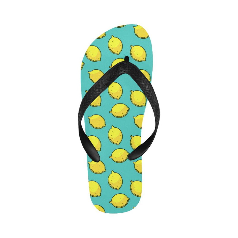 Lemon Pattern Print Design LM04 Flip Flops-JorJune