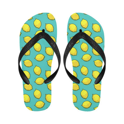 Lemon Pattern Print Design LM04 Flip Flops-JorJune