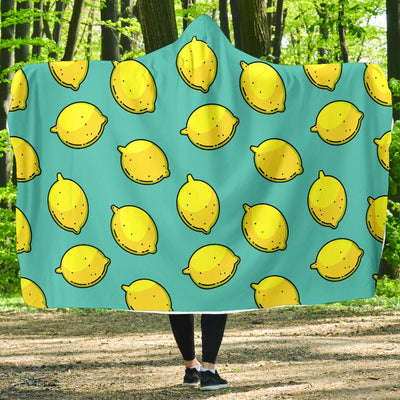 Lemon Pattern Print Design LM04 Hooded Blanket-JORJUNE.COM