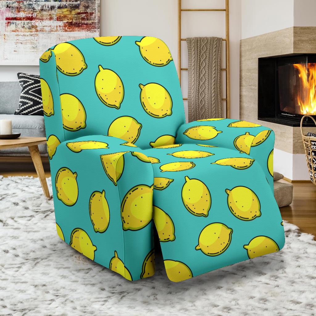 Lemon Pattern Print Design LM04 Recliner Slipcover-JORJUNE.COM