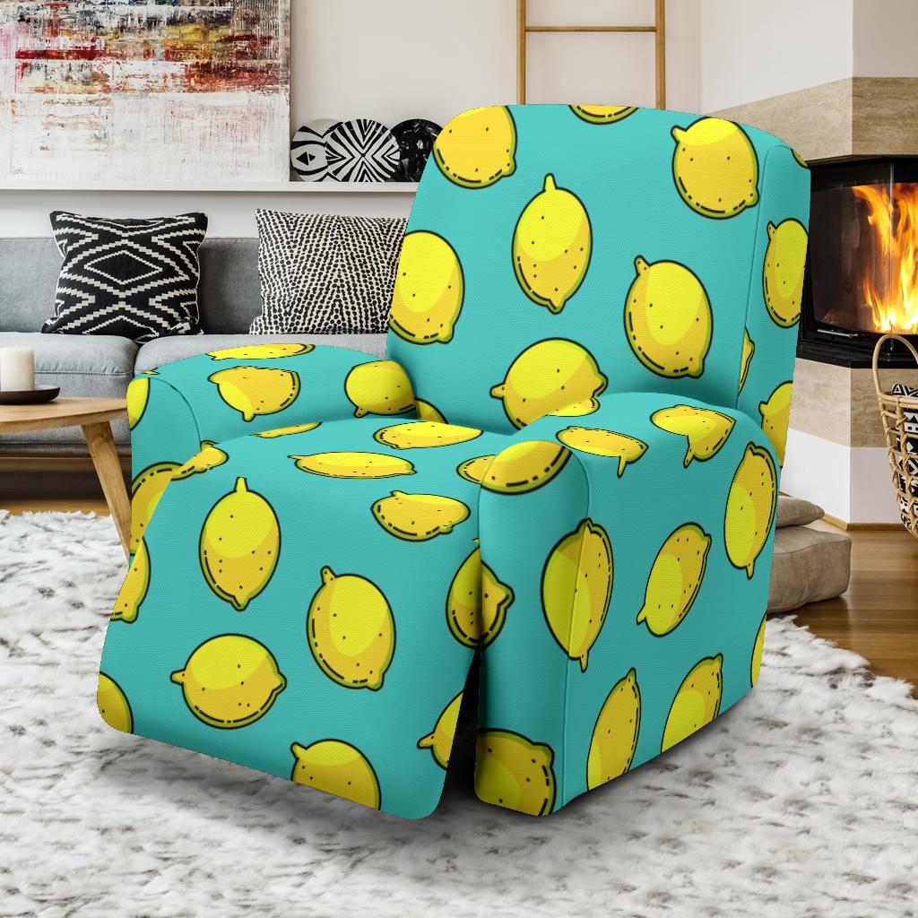 Lemon Pattern Print Design LM04 Recliner Slipcover-JORJUNE.COM