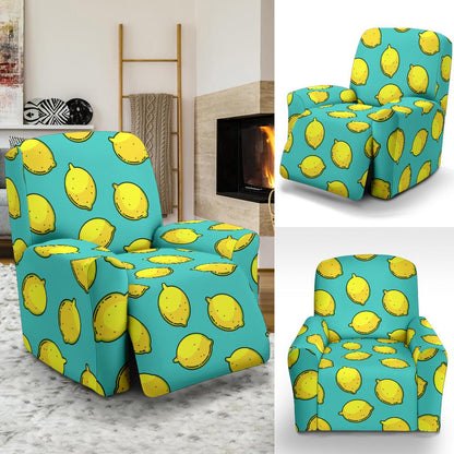 Lemon Pattern Print Design LM04 Recliner Slipcover-JORJUNE.COM
