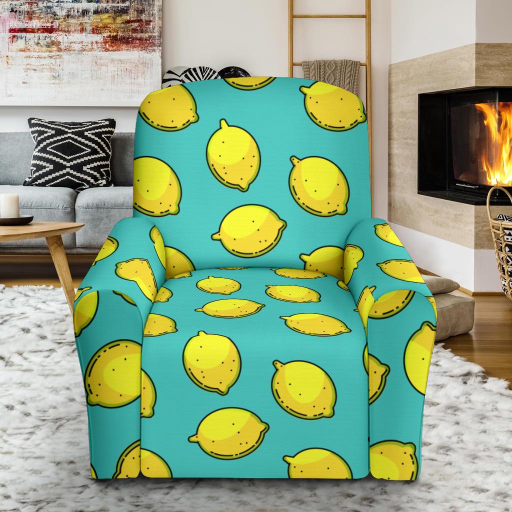 Lemon Pattern Print Design LM04 Recliner Slipcover-JORJUNE.COM