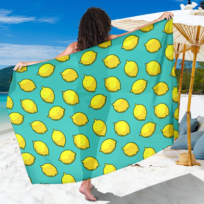 Lemon Pattern Print Design LM04 Sarong Pareo Wrap-JORJUNE.COM