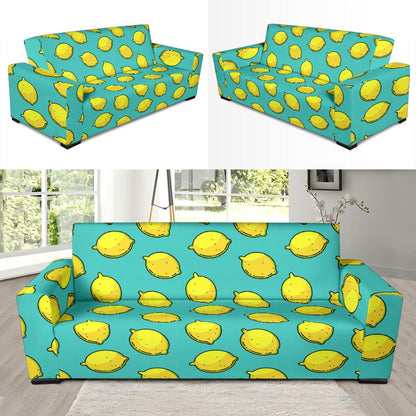 Lemon Pattern Print Design LM04 Sofa Slipcover-JORJUNE.COM