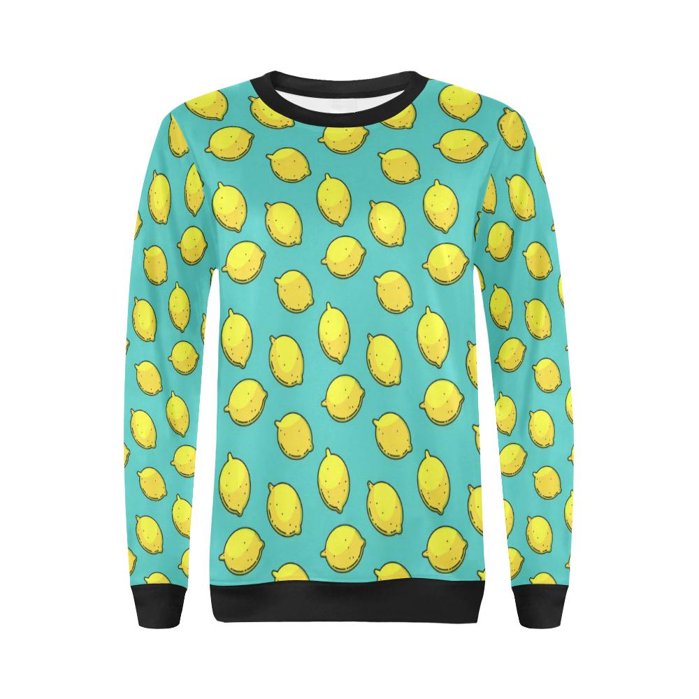 Lemon Pattern Print Design LM04 Women Long Sleeve Sweatshirt-JorJune