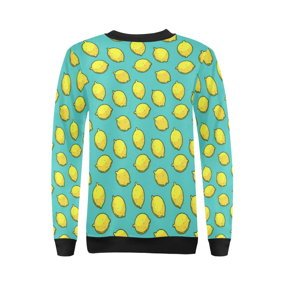 Lemon Pattern Print Design LM04 Women Long Sleeve Sweatshirt-JorJune