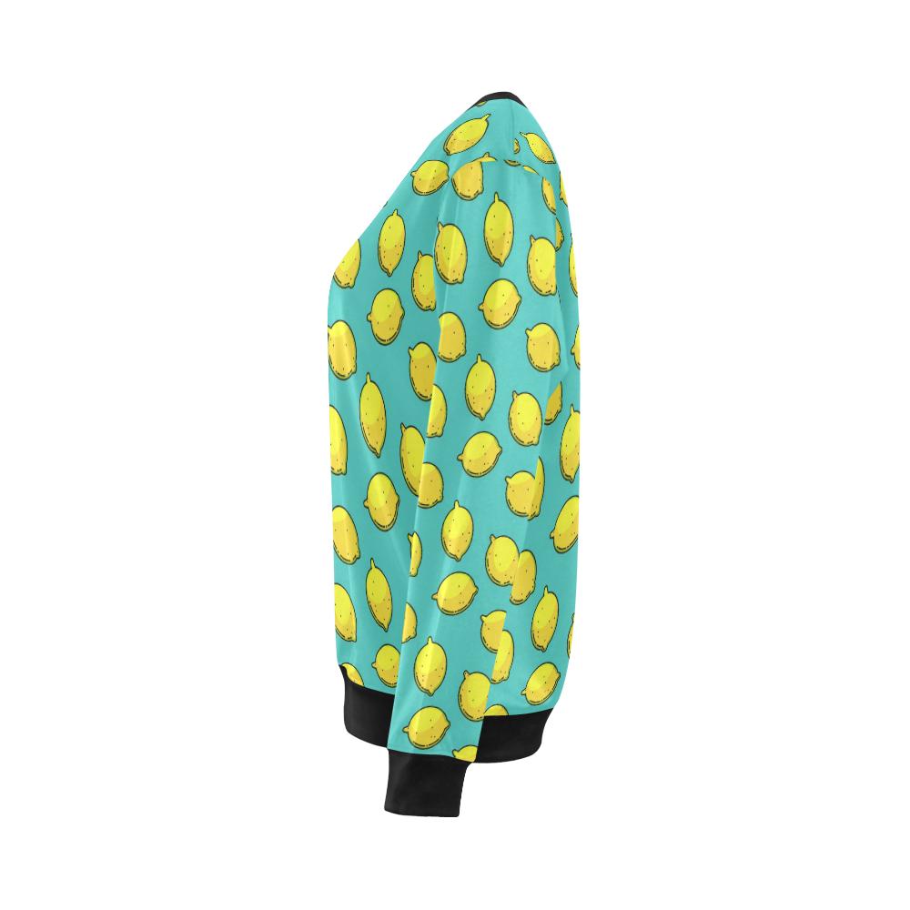 Lemon Pattern Print Design LM04 Women Long Sleeve Sweatshirt-JorJune