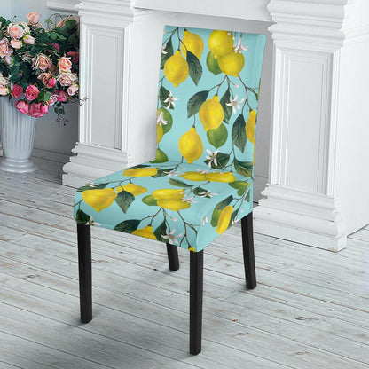 Lemon Pattern Print Design LM05 Dining Chair Slipcover-JORJUNE.COM