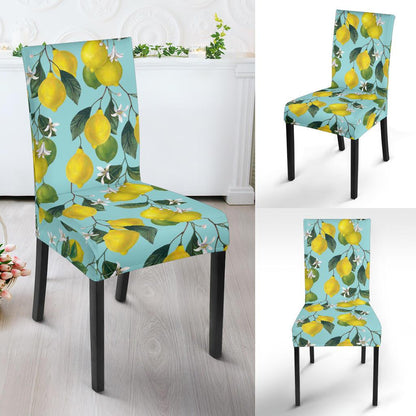Lemon Pattern Print Design LM05 Dining Chair Slipcover-JORJUNE.COM