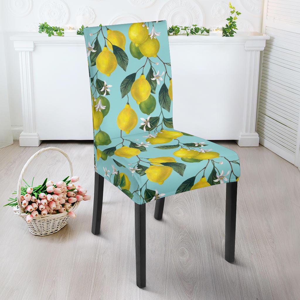 Lemon Pattern Print Design LM05 Dining Chair Slipcover-JORJUNE.COM
