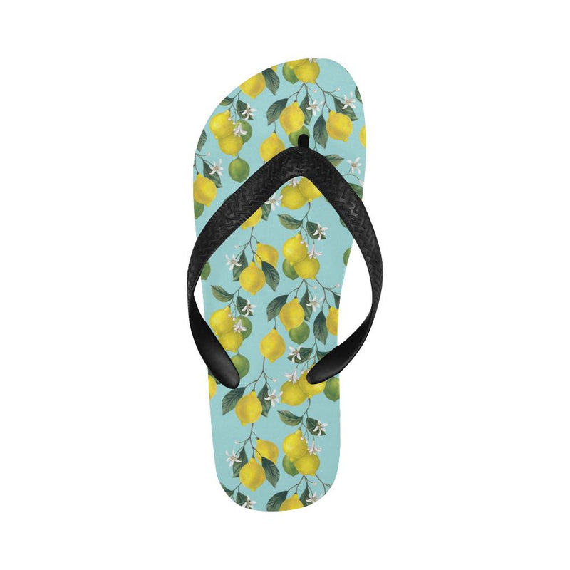 Lemon Pattern Print Design LM05 Flip Flops-JorJune