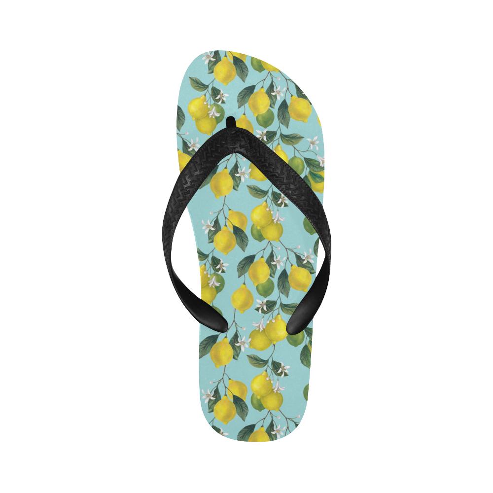Lemon Pattern Print Design LM05 Flip Flops-JorJune