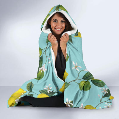 Lemon Pattern Print Design LM05 Hooded Blanket-JORJUNE.COM