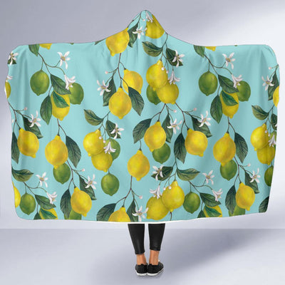 Lemon Pattern Print Design LM05 Hooded Blanket-JORJUNE.COM