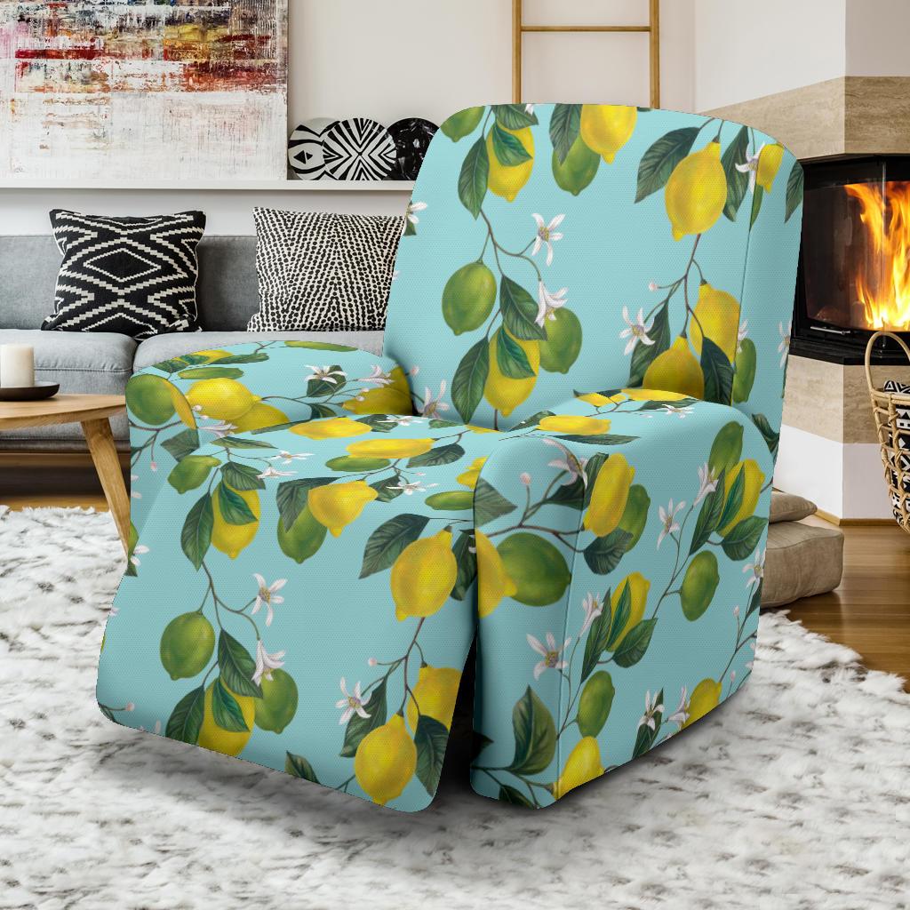 Lemon Pattern Print Design LM05 Recliner Slipcover-JORJUNE.COM